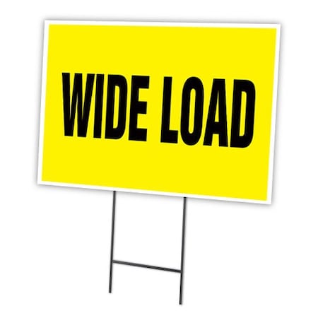Signmission Wide Load Yard Sign & Stake outdoor plastic coroplast window, C-1824-DS-Wide Load C-1824-DS-Wide Load